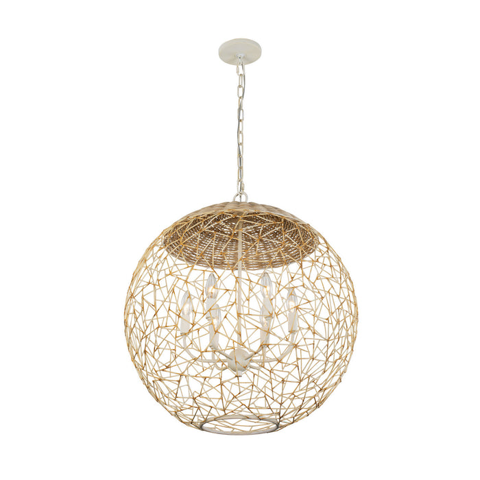 Varaluz 362P06CW Six Light Pendant, Country White