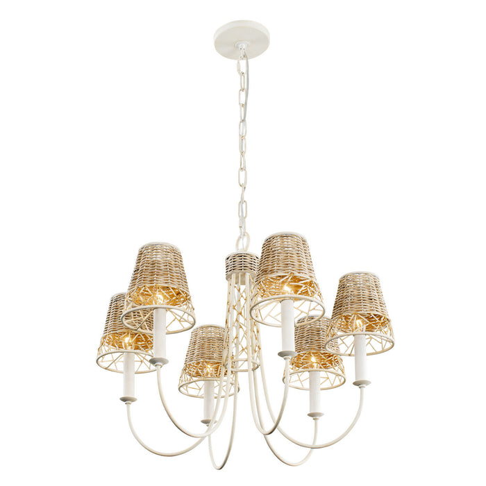 Varaluz 362C06CW Six Light Chandelier, Country White