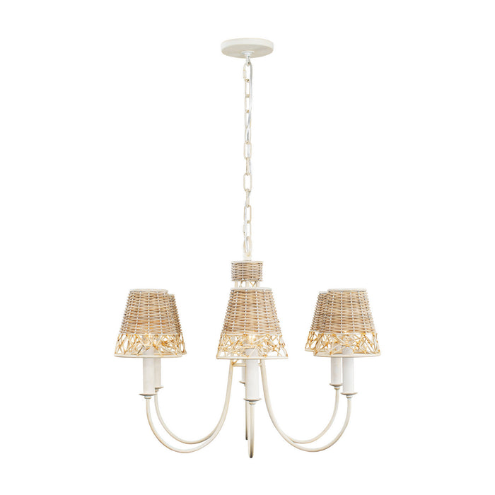 Varaluz 362C06CW Six Light Chandelier, Country White