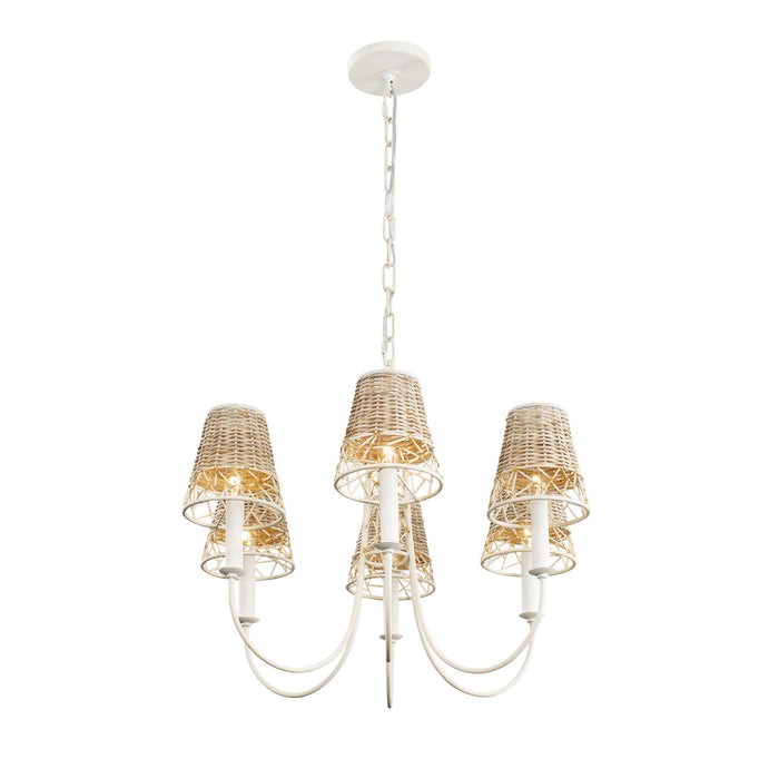 Varaluz 362C06CW Six Light Chandelier, Country White