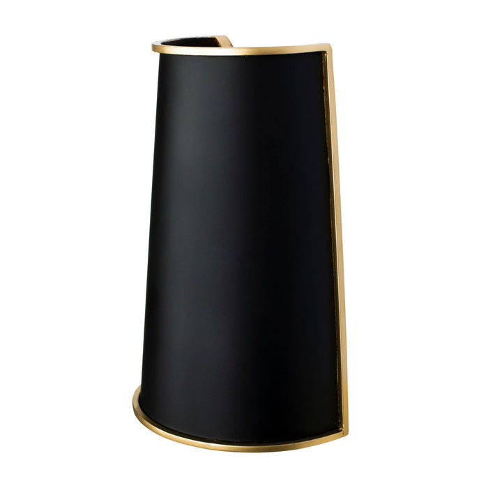 Varaluz 364W02MBFG Two Light Wall Sconce, Matte Black/French Gold