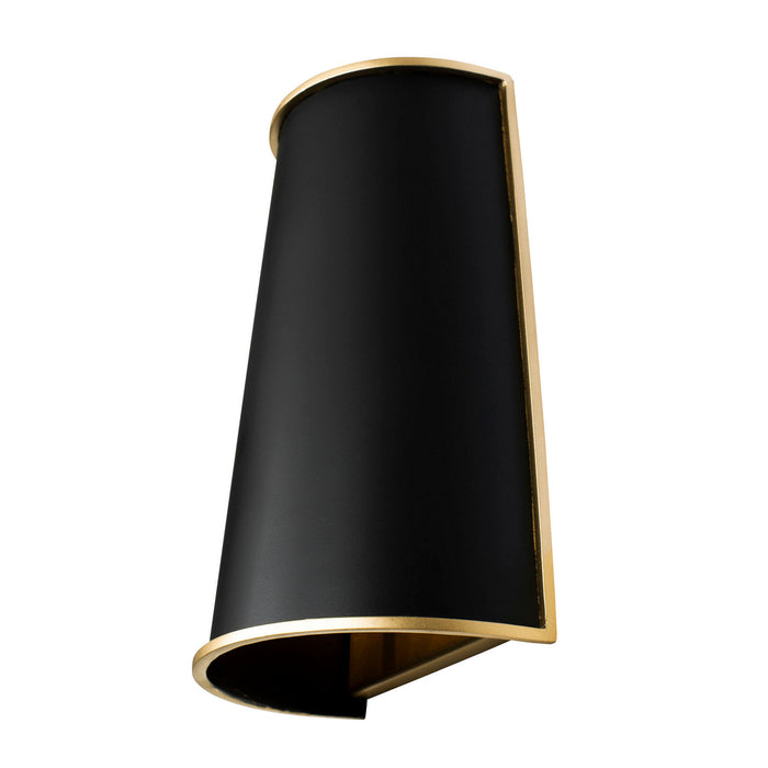 Varaluz 364W02MBFG Two Light Wall Sconce, Matte Black/French Gold