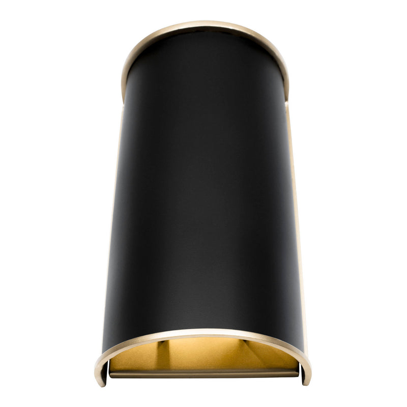 Varaluz 364W02MBFG Two Light Wall Sconce, Matte Black/French Gold