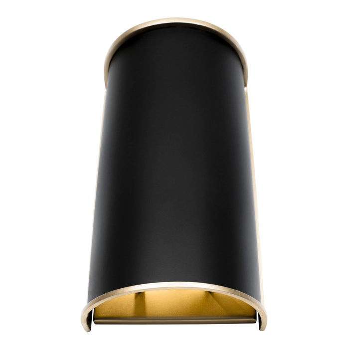 Varaluz 364W02MBFG Two Light Wall Sconce, Matte Black/French Gold