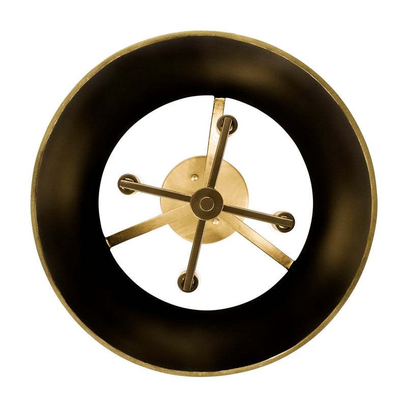 Varaluz 364S04MBFG Four Light Semi-Flush Mount, Matte Black/French Gold