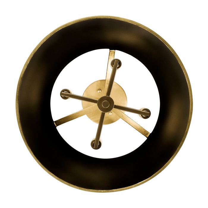Varaluz 364S04MBFG Four Light Semi-Flush Mount, Matte Black/French Gold