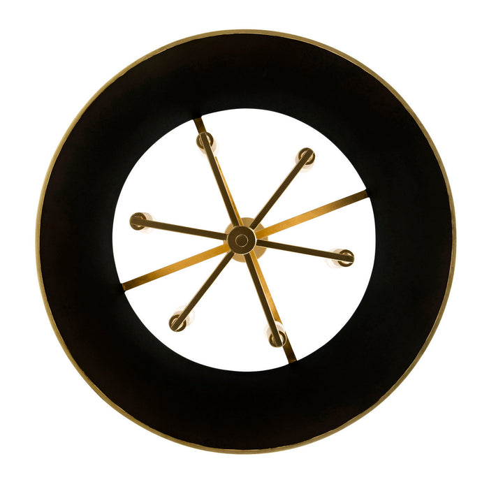 Varaluz 364P06MBFG Six Light Pendant, Matte Black/French Gold