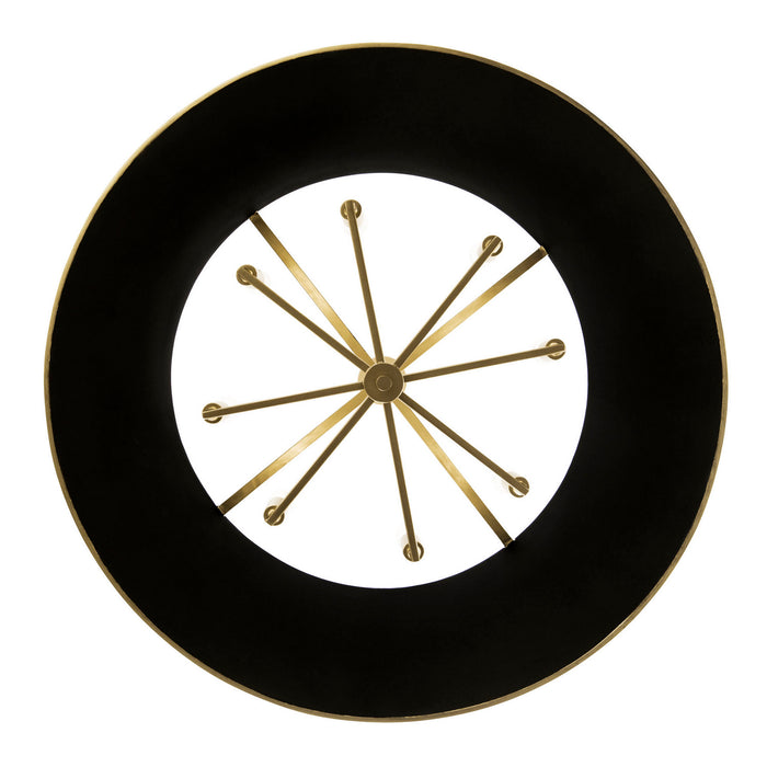 Varaluz 364P08MBFG Eight Light Pendant, Matte Black/French Gold