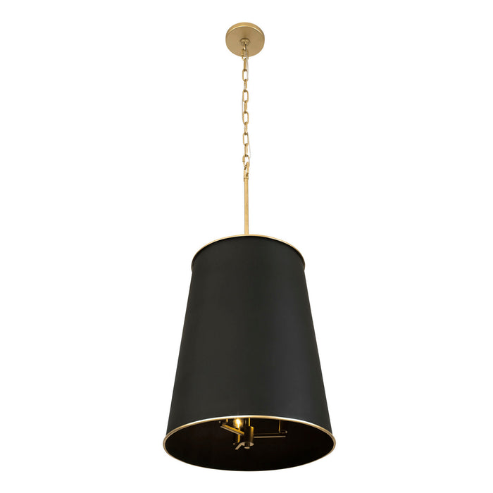 Varaluz 364F09MBFG Nine Light Foyer Pendant, Matte Black/French Gold