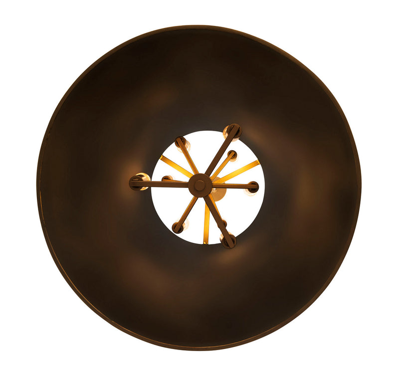 Varaluz 364F09MBFG Nine Light Foyer Pendant, Matte Black/French Gold