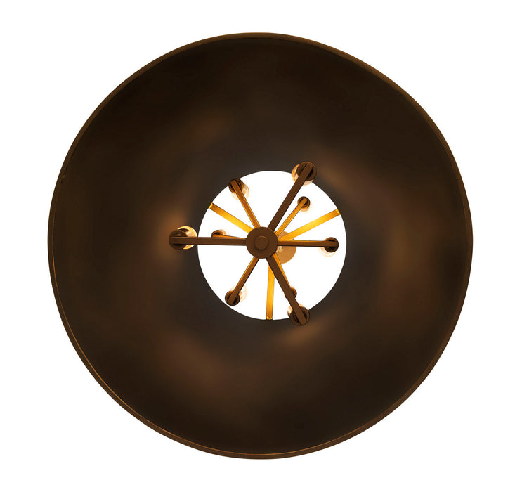Varaluz 364F09MBFG Nine Light Foyer Pendant, Matte Black/French Gold