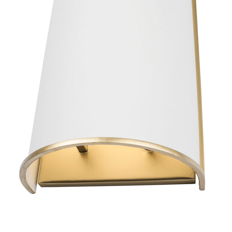 Varaluz 364W02MWFG Two Light Wall Sconce, Matte White/French Gold