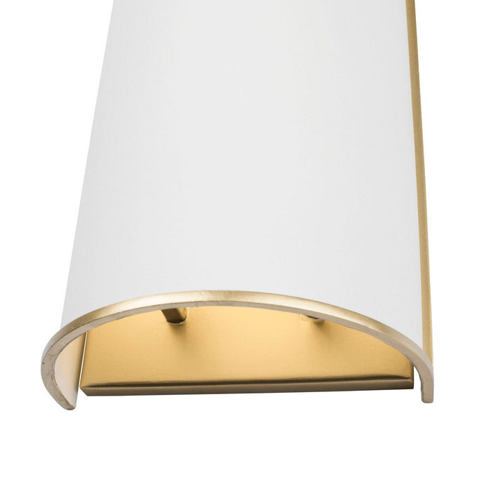 Varaluz 364W02MWFG Two Light Wall Sconce, Matte White/French Gold