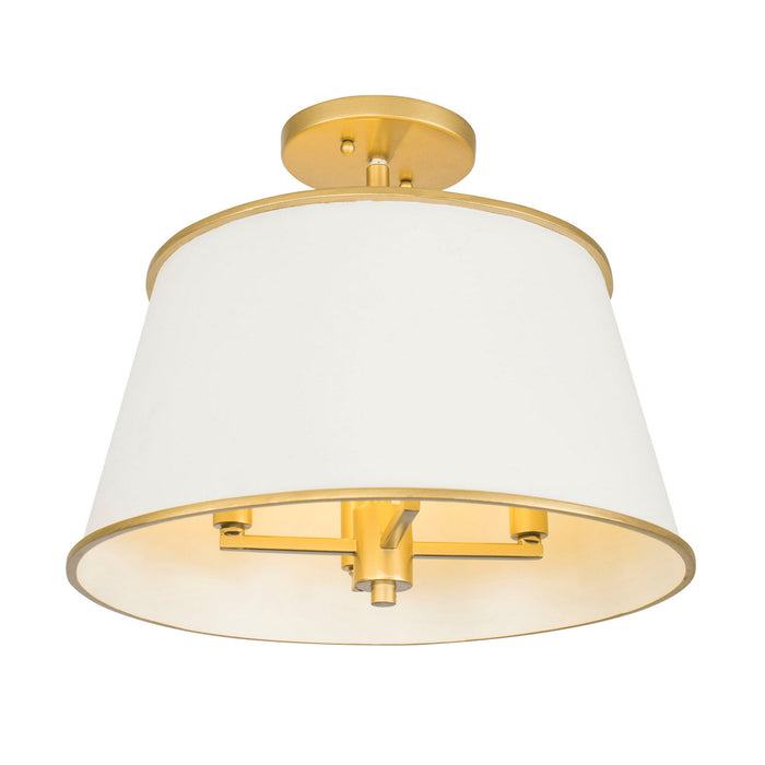 Varaluz 364S04MWFG Four Light Semi-Flush Mount, Matte White/French Gold