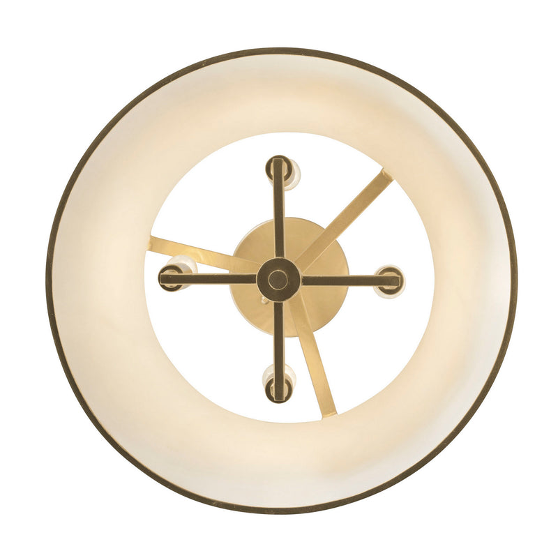 Varaluz 364S04MWFG Four Light Semi-Flush Mount, Matte White/French Gold