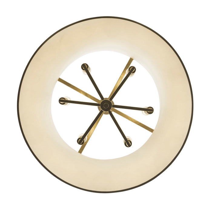 Varaluz 364P06MWFG Six Light Pendant, Matte White/French Gold