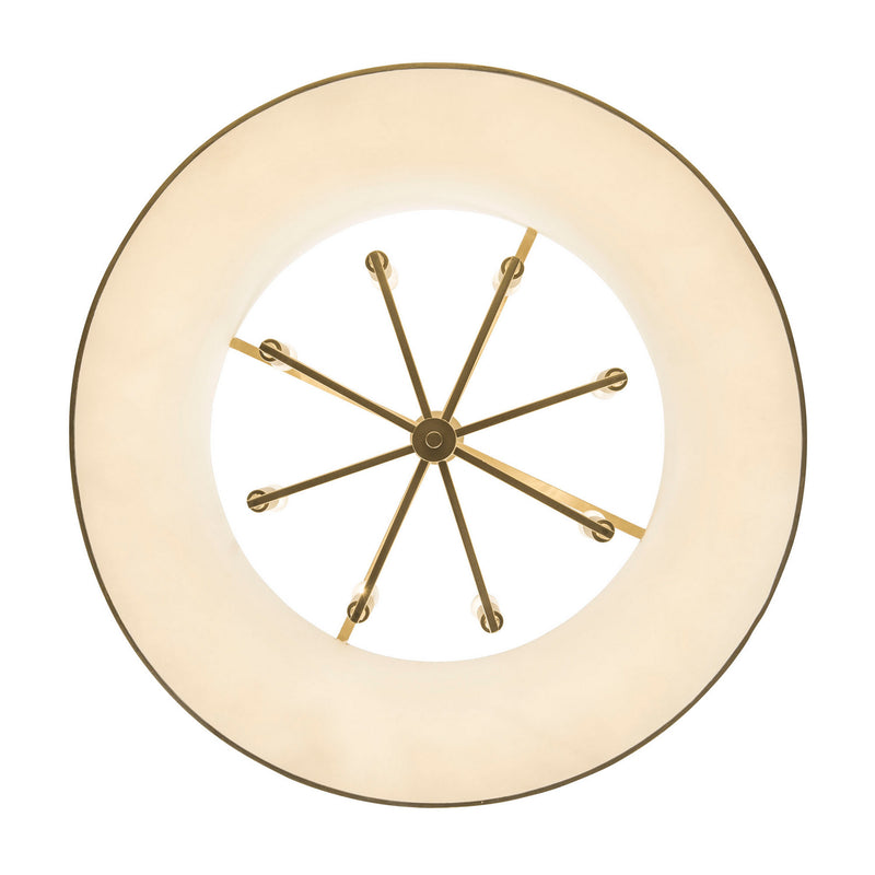 Varaluz 364P08MWFG Eight Light Pendant, Matte White/French Gold