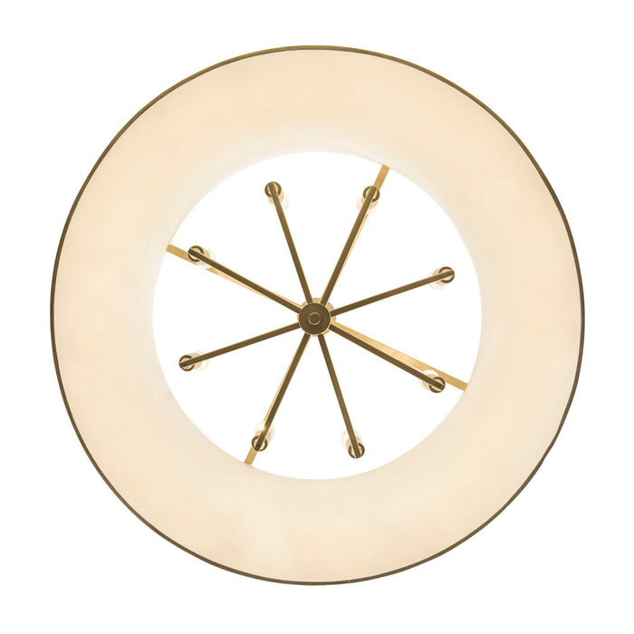 Varaluz 364P08MWFG Eight Light Pendant, Matte White/French Gold