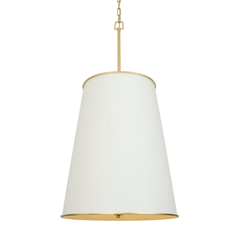 Varaluz 364F09MWFG Nine Light Foyer Pendant, Matte White/French Gold