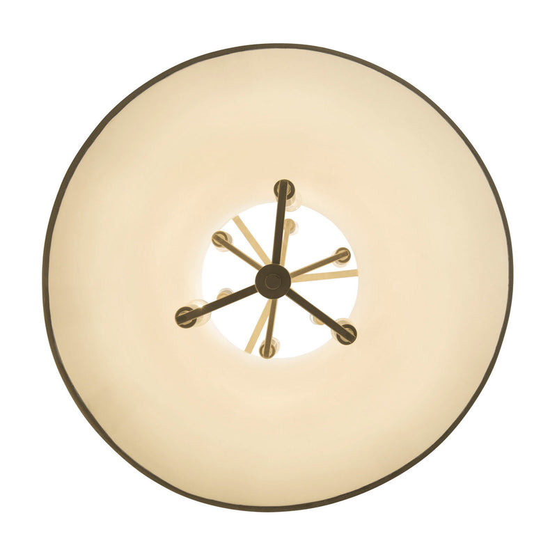 Varaluz 364F09MWFG Nine Light Foyer Pendant, Matte White/French Gold