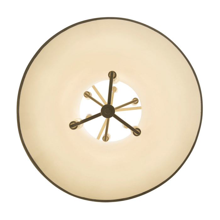 Varaluz 364F09MWFG Nine Light Foyer Pendant, Matte White/French Gold