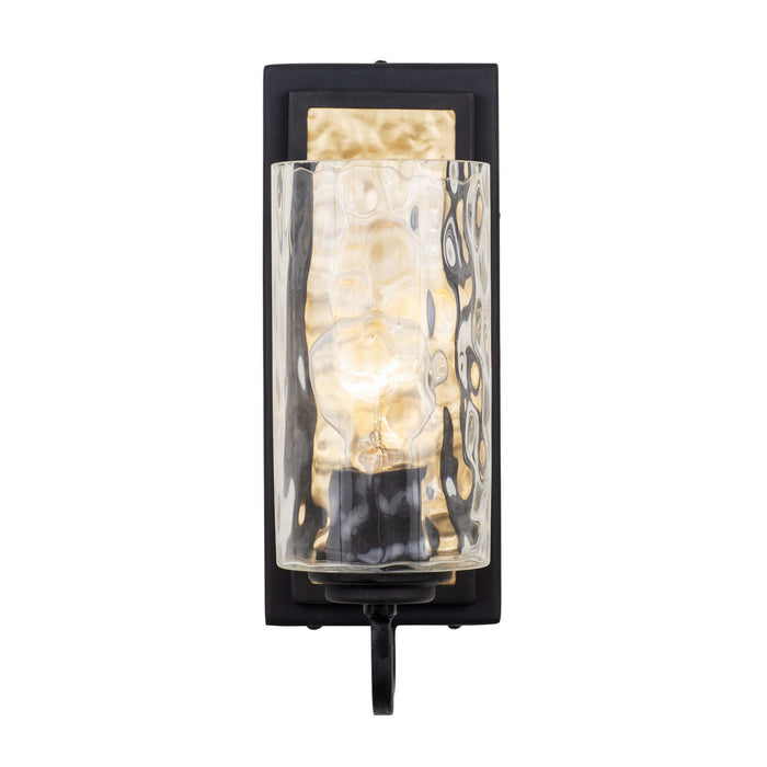 Varaluz 371W01CBFG One Light Wall Sconce, Carbon/French Gold