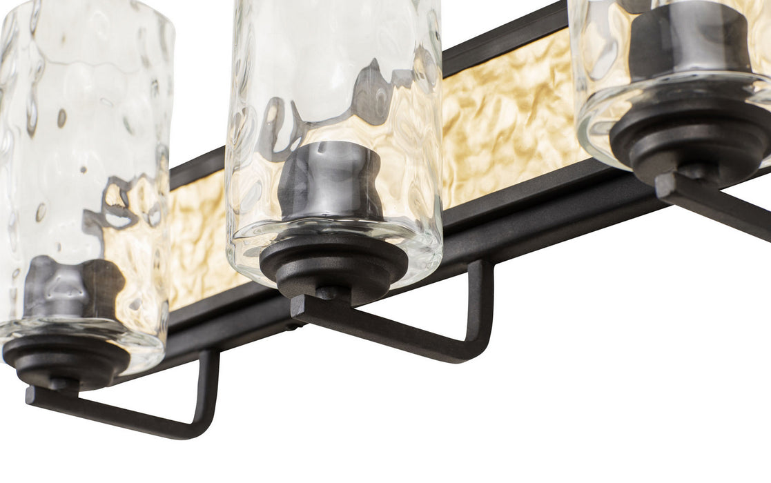 Varaluz 371B03CBFG Three Light Bath, Carbon/French Gold