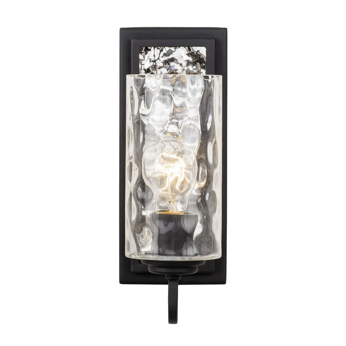 Varaluz 371W01CBPS One Light Wall Sconce, Carbon/Polished Stainless