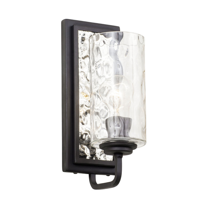 Varaluz 371W01CBPS One Light Wall Sconce, Carbon/Polished Stainless