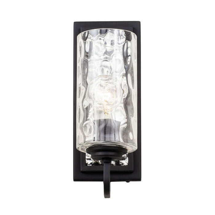 Varaluz 371W01CBPS One Light Wall Sconce, Carbon/Polished Stainless