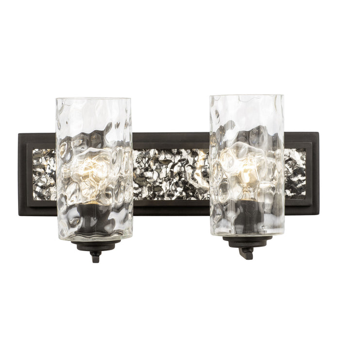 Varaluz 371B02CBPS Two Light Bath, Carbon/Polished Stainless
