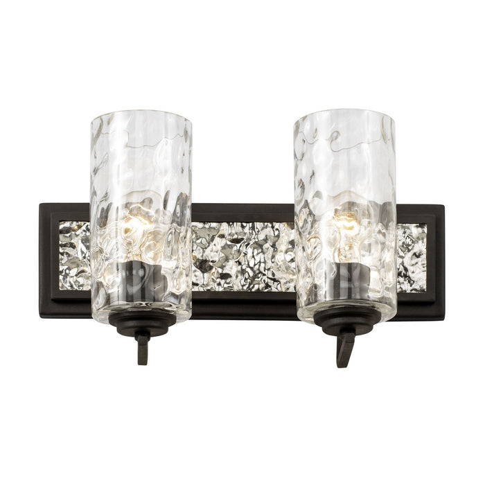 Varaluz 371B02CBPS Two Light Bath, Carbon/Polished Stainless