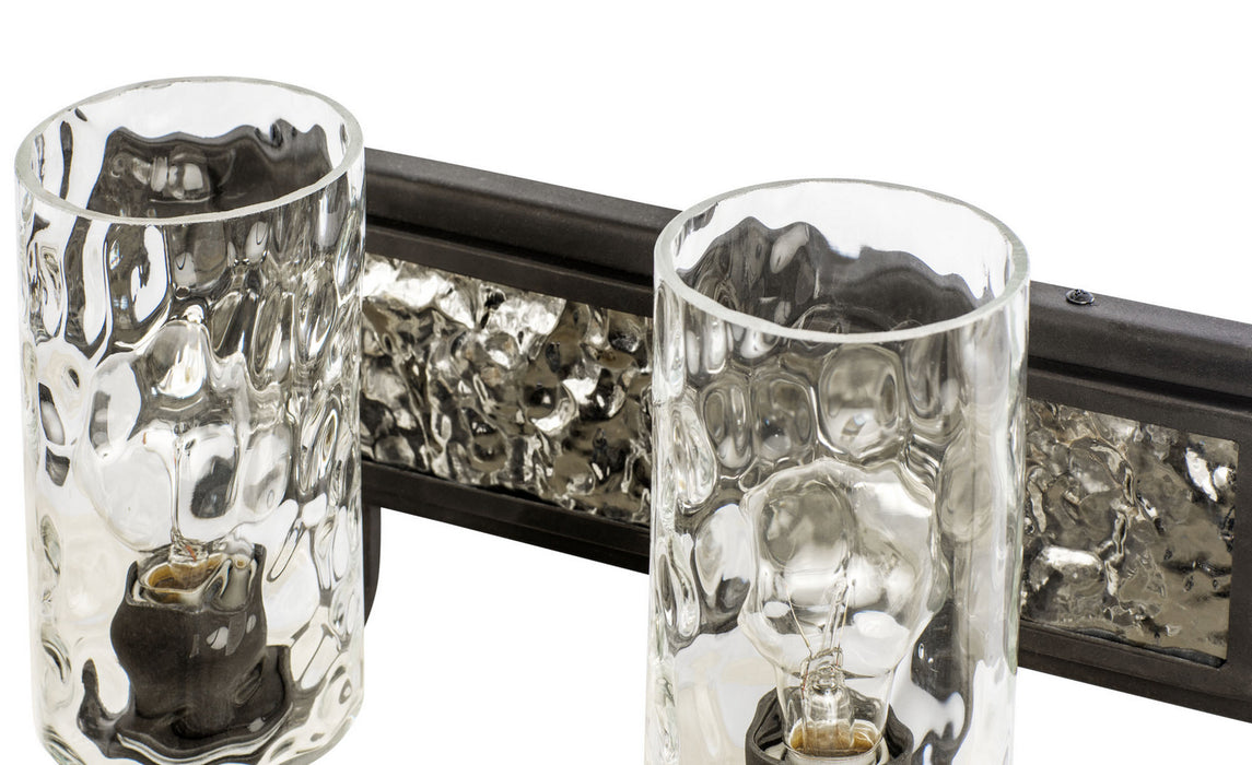 Varaluz 371B02CBPS Two Light Bath, Carbon/Polished Stainless