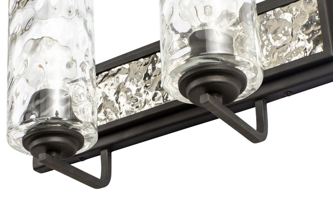Varaluz 371B02CBPS Two Light Bath, Carbon/Polished Stainless