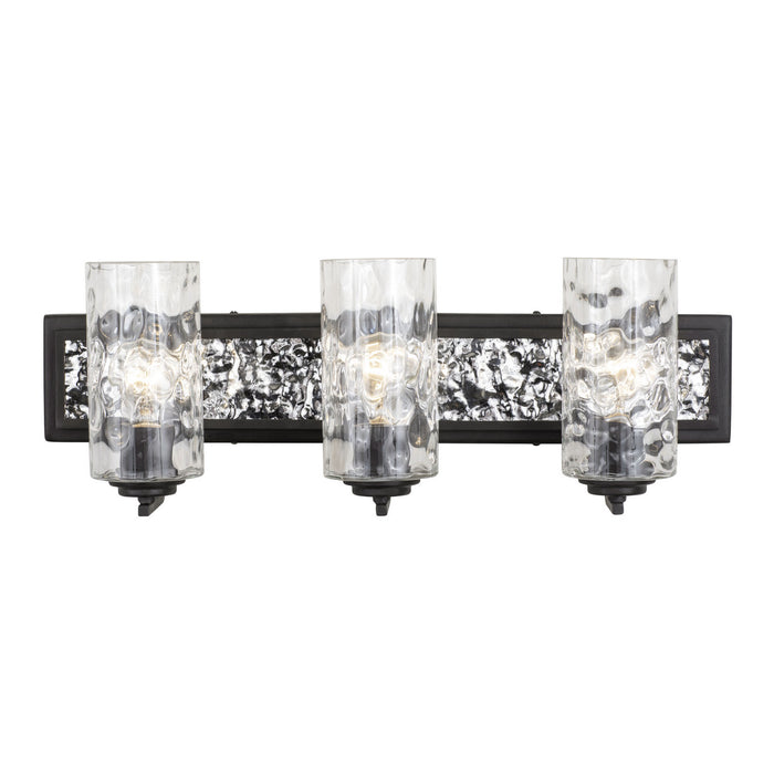 Varaluz 371B03CBPS Three Light Bath, Carbon/Polished Stainless