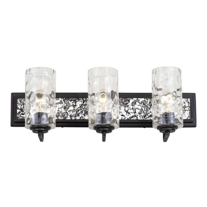 Varaluz 371B03CBPS Three Light Bath, Carbon/Polished Stainless