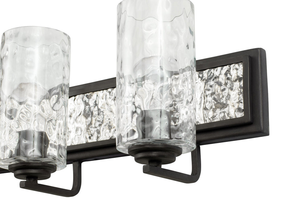 Varaluz 371B03CBPS Three Light Bath, Carbon/Polished Stainless
