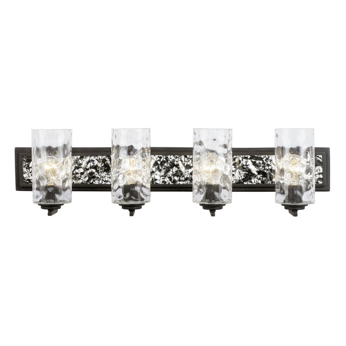 Varaluz 371B04CBPS Four Light Bath, Carbon/Polished Stainless