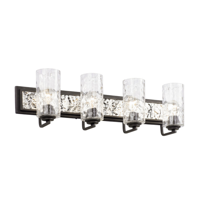 Varaluz 371B04CBPS Four Light Bath, Carbon/Polished Stainless