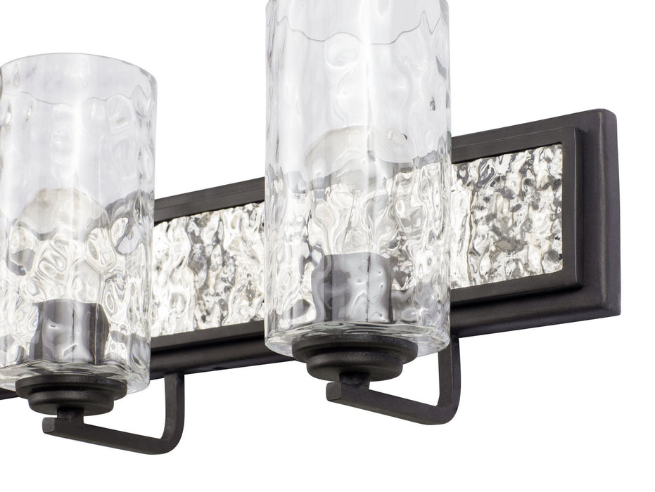 Varaluz 371B04CBPS Four Light Bath, Carbon/Polished Stainless