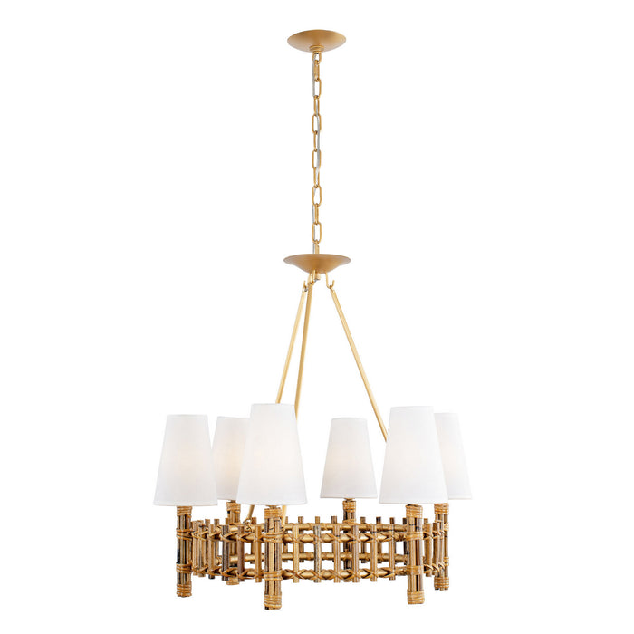 Varaluz 360C06FG Six Light Chandelier, French Gold