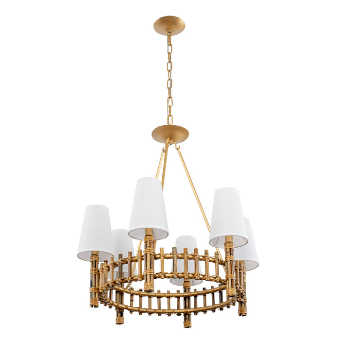 Varaluz 360C06FG Six Light Chandelier, French Gold