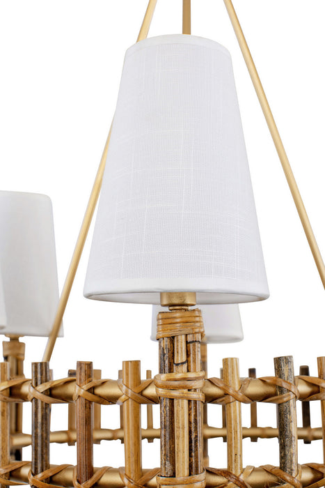 Varaluz 360C06FG Six Light Chandelier, French Gold