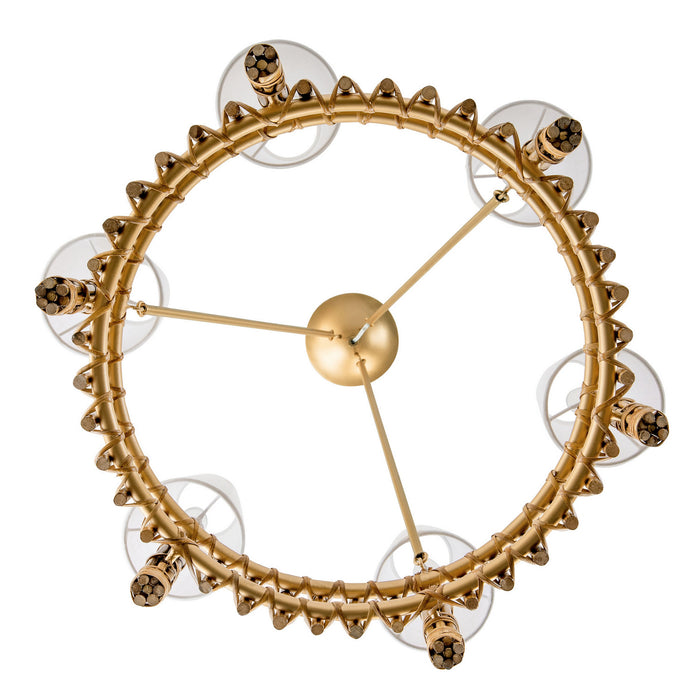 Varaluz 360C06FG Six Light Chandelier, French Gold