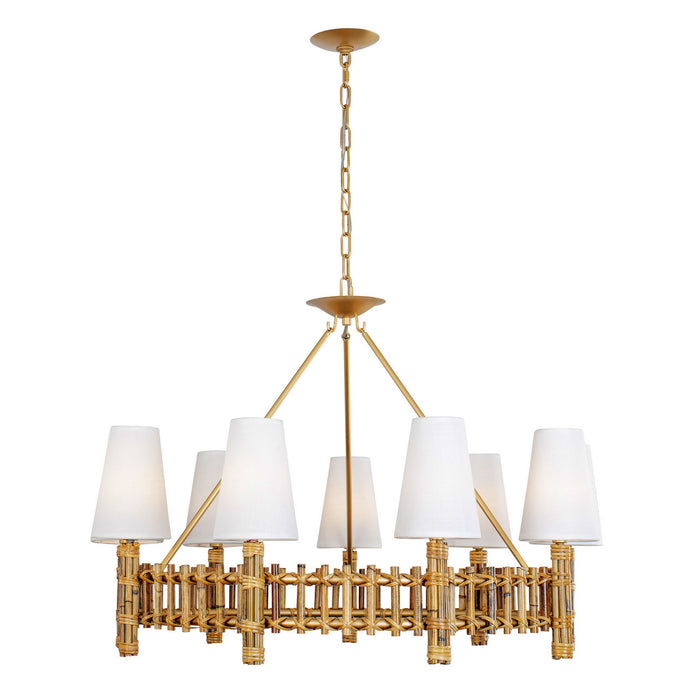 Varaluz 360C09FG Nine Light Chandelier, French Gold