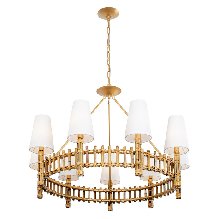 Varaluz 360C09FG Nine Light Chandelier, French Gold