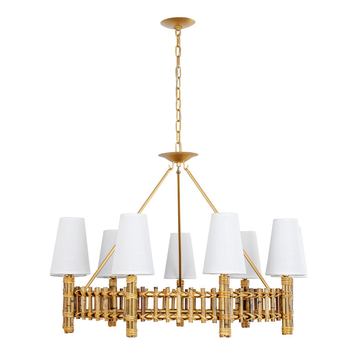 Varaluz 360C09FG Nine Light Chandelier, French Gold