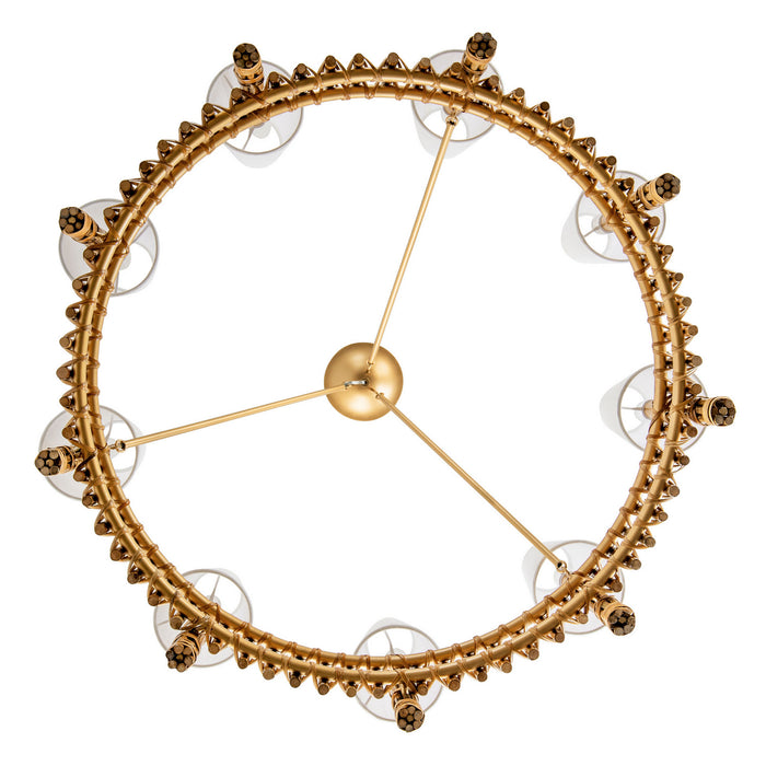 Varaluz 360C09FG Nine Light Chandelier, French Gold