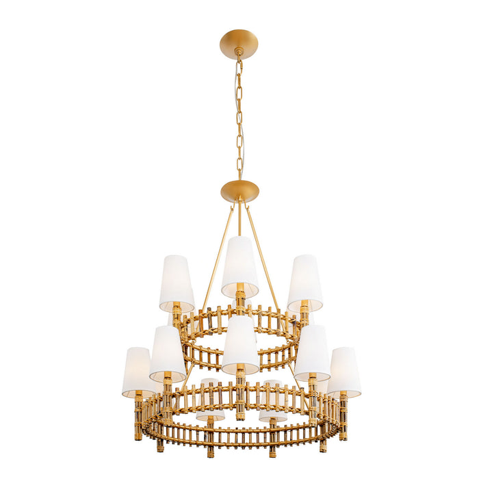Varaluz 360C15FG 15 Light Chandelier, French Gold