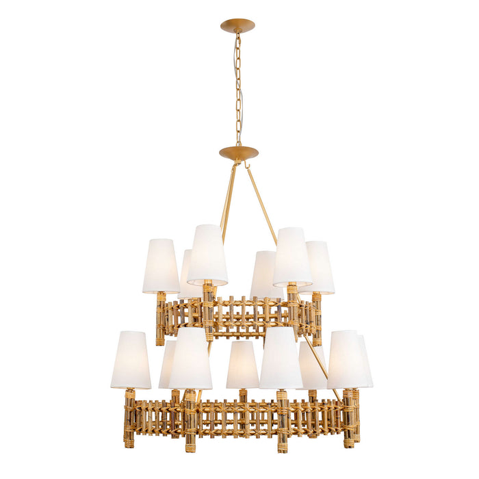 Varaluz 360C15FG 15 Light Chandelier, French Gold